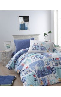 Постельное белье "Карвен" ранфорс 1,5 спальн. (Summer Mavi)