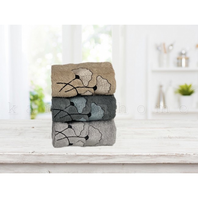 Набор полотенец кухонный Карвен "MABED CICEGI" 30*50 3шт. махра, penye в коробке НМ 728 (v-1)