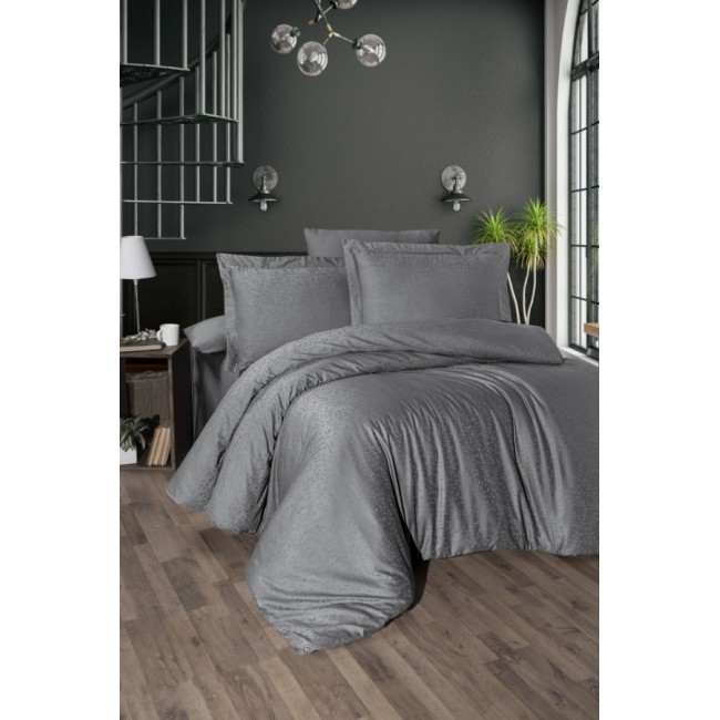 Постельное белье "Карвен" жаккард евро (Vivien Smoke)