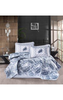 Комплект KARVEN (покрывало стеганное с принтом) хлопок евро 3 пр (260*240 / 50*70) Y 924 PUMA v1 Lacivert (Акция)