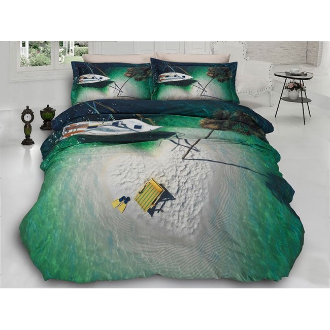 Постельное белье "Карвен" (сатин 3D) евро ( Island )