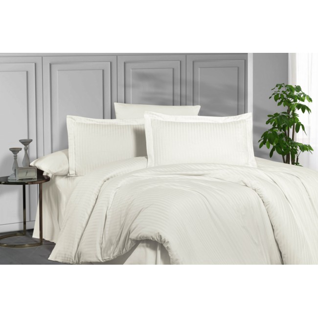 Постельное белье "Карвен" Stripe Satin евро N 163-SS 015 krem/кремовый (Акция)