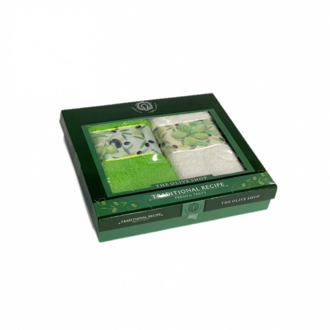 Набор полотенец кухонный NILTEKS"ОЛИВА" махра 30*50 2 шт. НМ 764 v1салат/крем