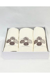 Набор полотенец Карвен "DORT DAIRE" махра 50*90(2)/70*140 HS 1643 v-3 кремовый