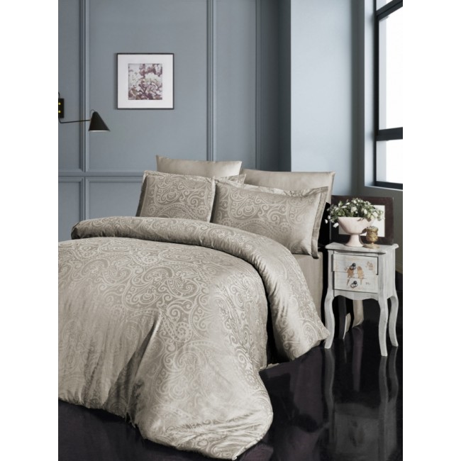 Постельное белье "Карвен " бамбук евро (Greta sampanya)