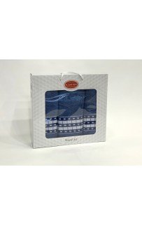 Набор полотенец Карвен "YOL SERITLI" махра 50*90(2)/70*140 HS1651 v11 синий