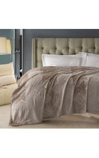 Плед Karven фланель 1,5 спальн. PL 007 SOLID EMBOSS v6/Coffee.