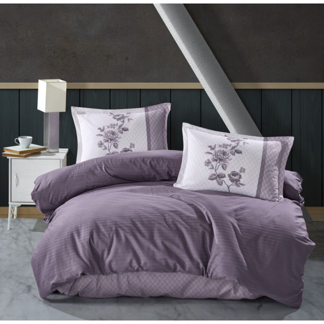 Постельное белье "Карвен" DELUхE DARK ранфорс 1,5 спальн Suave Lilac v-3 (Акция)