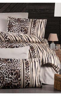 Постельное белье "Карвен" дэлюкс сатин евро Leopard Brown