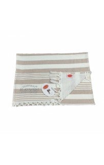 Полотенце Карвен 100*150 1шт. с бахрамой пештемаль махра Н 3277 v1 бежевый