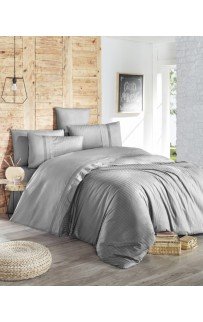 Постельное белье "Карвен" DELUхE ранфорс евро (Gala Grey) (Акция)
