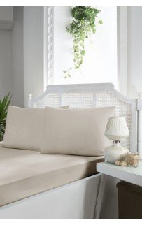 Простынь Карвен на резинке+наволочки 180*200+30см /50*70(2) ранфорс Р 904 v5 soil/бежевый (Акция)