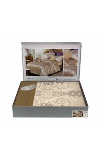 Постельное белье "Карвен" (жаккард с оборкой) евро (614)(6пр.) (Акция)