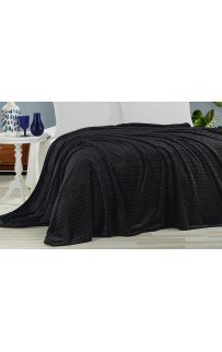 Плед KARVEN Super Soft "MELINDA" 160*220 п/э 1.5 спальный Р 941черный (Акция)