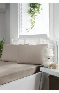 Простынь Карвен на резинке+наволочки 100*200 +33см/ 50*70(1) ранфорс Р 902 v6 beige/т.бежевый (Акция)