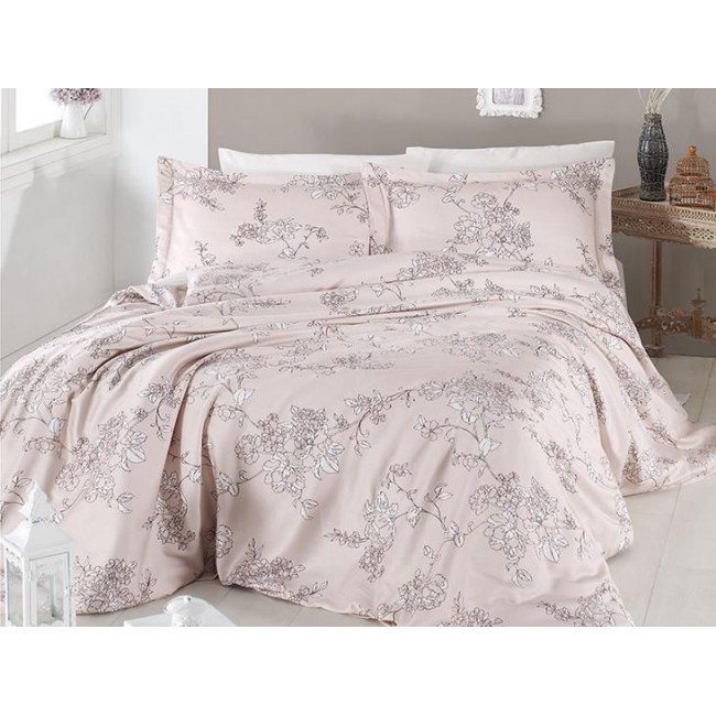 Постельное белье "Карвен" сатин евро (Dolaris Ekru)