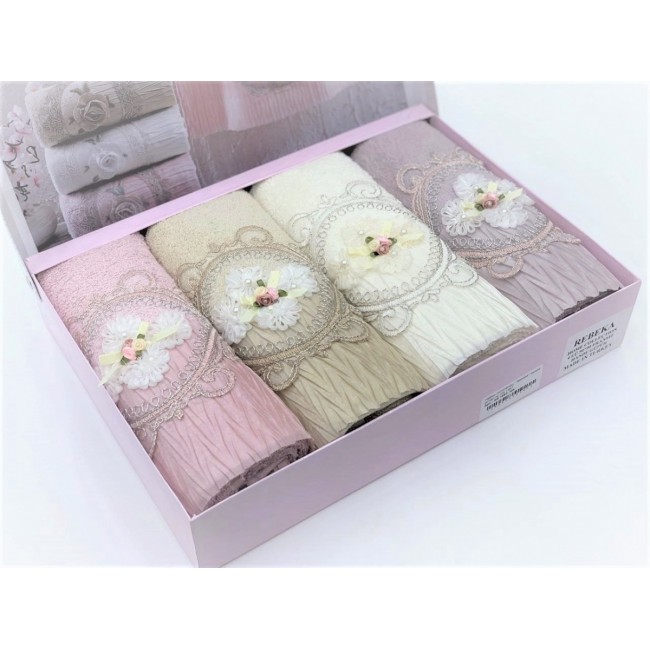 Набор полотенец Карвен " Rebeka" махра 50*90 (4) HS 1497 (АКЦИЯ)