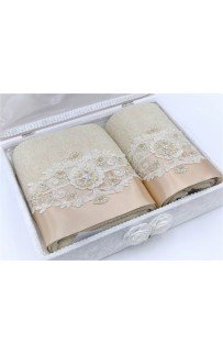 Набор полотенец Карвен "FRANSIZ" махра 50*90 / 70*140 сундук HS 1480 (АКЦИЯ)