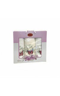 Набор полотенец Карвен "KELEBEK" махра 50*90(2)/70*140 HS 1659 v 11 крем/белый Набор полотенец Карвен "KELEBEK" махра 50*90(2)/70*140 HS 1659 v 11 крем/белый