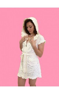 Халат Каrven женский с капюшоном на молнии бамбук 60%/хлопок40% B 1106 (7096) персиковый L/XL (Акция)