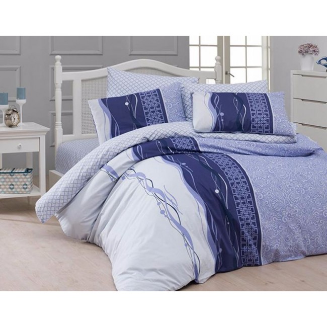 Постельное белье "Карвен" ранфорс евро (Neron royal)