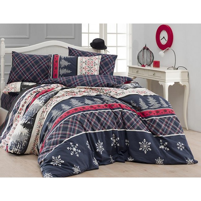 Постельное белье "Карвен" ранфорс евро (Snowfall)