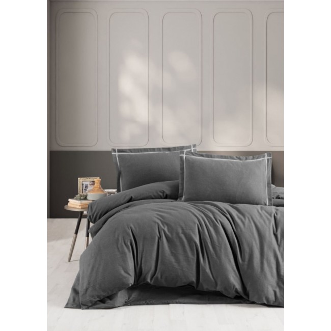 Постельное белье Карвен фланель семейный N245 SOPRANO Anthracite