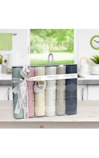 Кухонный набор полотенец Карвен "UCGEN MINE" махра в коробке 30*50 6 шт. HM 678 (V-8)