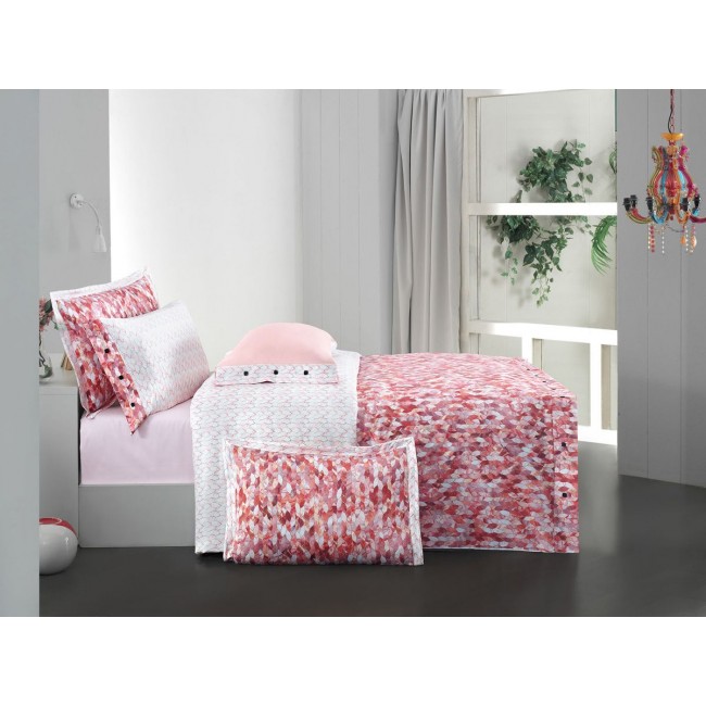 Постельное белье "Sarev"(300 tc) сатин евро ZEUGMA v1/персиковый