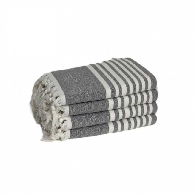 Набор полотенец кухонный Карвен 50*70 4шт.с бахрамой пештемаль махра HM 780 v2 серый
