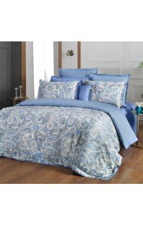 Постельное белье Sarev(300 tc) Сатин евро. N082 VOLGA v3/MAVI