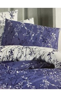 Постельное белье "Карвен" ранфорс евро (Zena Navy Blue)