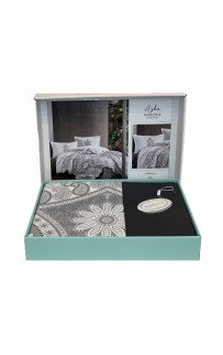 Постельное белье "Карвен" ранфорс семейный Azka Antrasit v-1