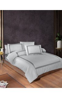 Постельное белье "Карвен" эксклюзив сатин евро Belezza Grey