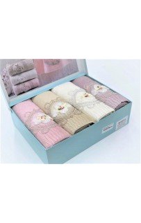 Набор полотенец Карвен " Rebeka" махра 70*140 (4) HS 1498 (АКЦИЯ)