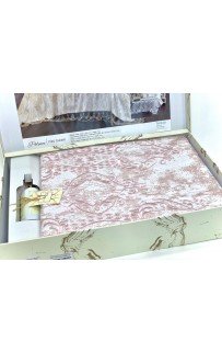 Комплект EVELINA (Покрывало+постельное белье) евро 7 предметов "POLINA" Y 819 пудра (Акция)