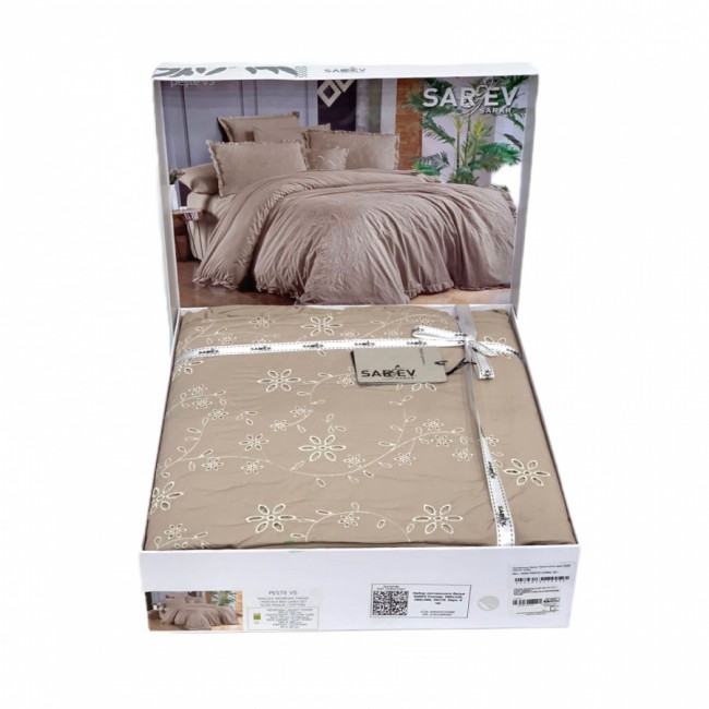 Постельное белье "Sarev"сатин евро N206 PESTE v5/Bej