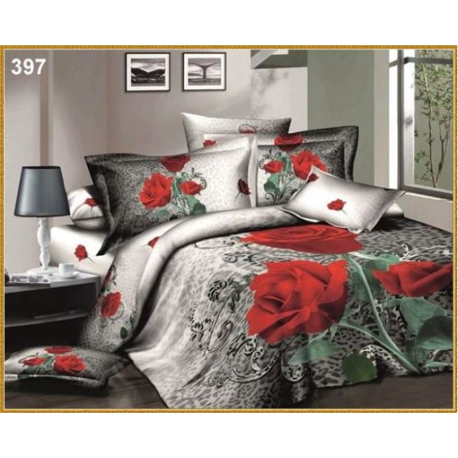 Постельное белье "Карвен" (сатин Де люкс 3D) семейное (397) (Акция)