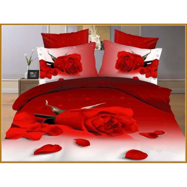 Постельное белье "Карвен" (сатин Де люкс 3D) семейное (446) (Акция)