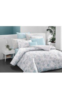 Постельное белье "Sarev"ранфорс евро "FLORANSA" v3/бирюзовый