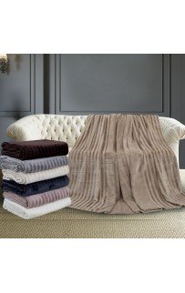 Плед Karven фланель евро PL 006 SOLID JACQAURD v7/Coffee.