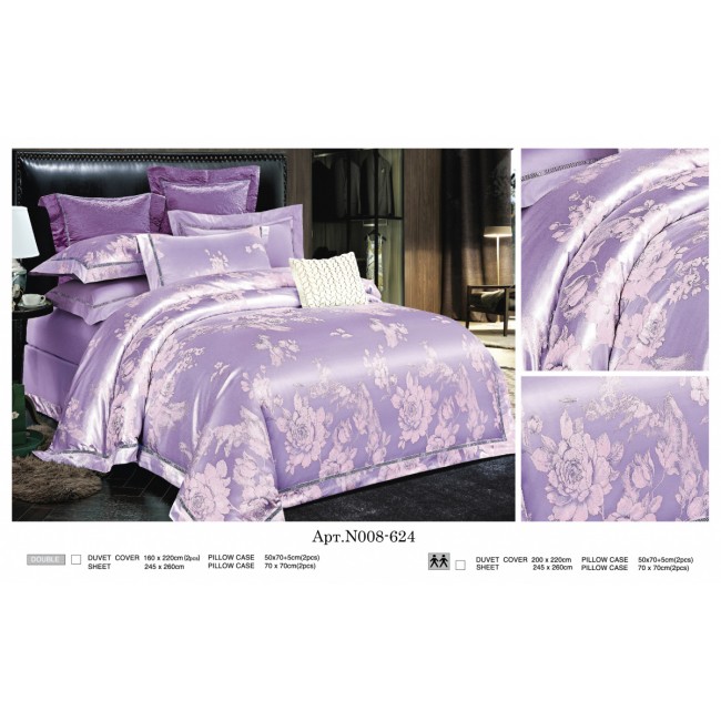 Постельное белье "Карвен" (жаккард с оборкой) евро (624)(6пр.) (Акция)