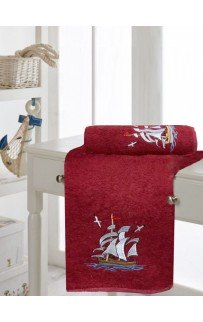 Набор полотенец KARVEN "Фрегат" махра 50*90/70*140 HS1502 (V-3) бордовый