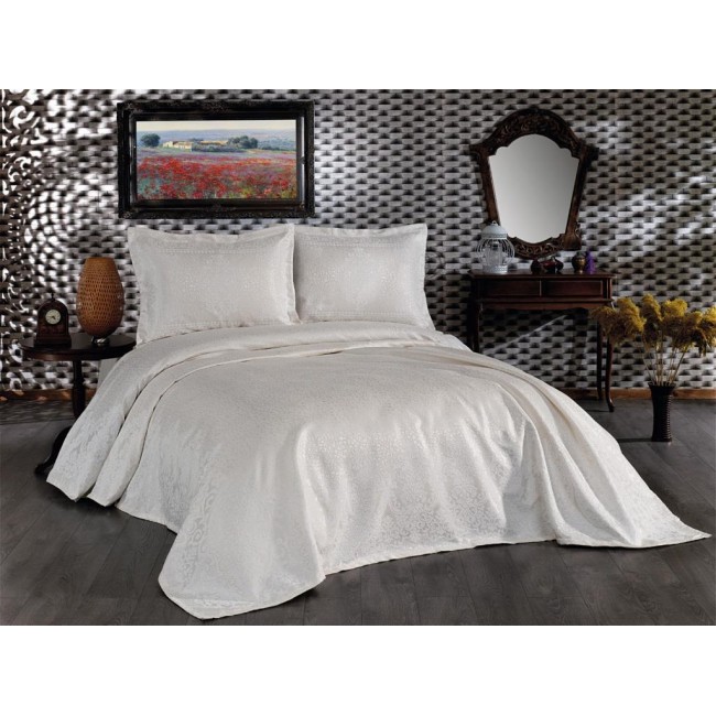 Комплект (покрывало +2наволочки) евро 3 предмета Y 867 NEON krem/кремовый (Акция)