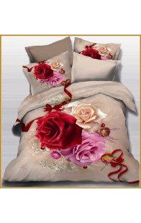 Постельное белье "Карвен" (сатин Де люкс 3D) семейное (470) (Акция)