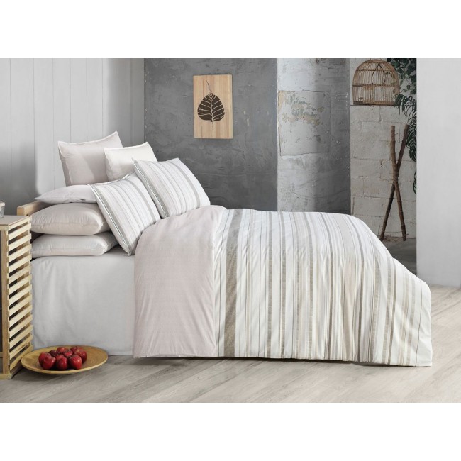 Постельное белье "Sarev"ранфорс евро "RIGA" v1/бежевый