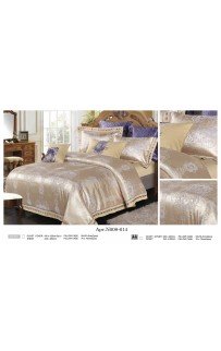Постельное белье "Карвен" (жаккард с оборкой) евро (614)(6пр.) (Акция)