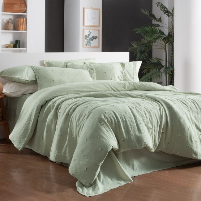 Постельное белье Sarev Mood Comfort муслин евро N357 LATINA v1/Yesil