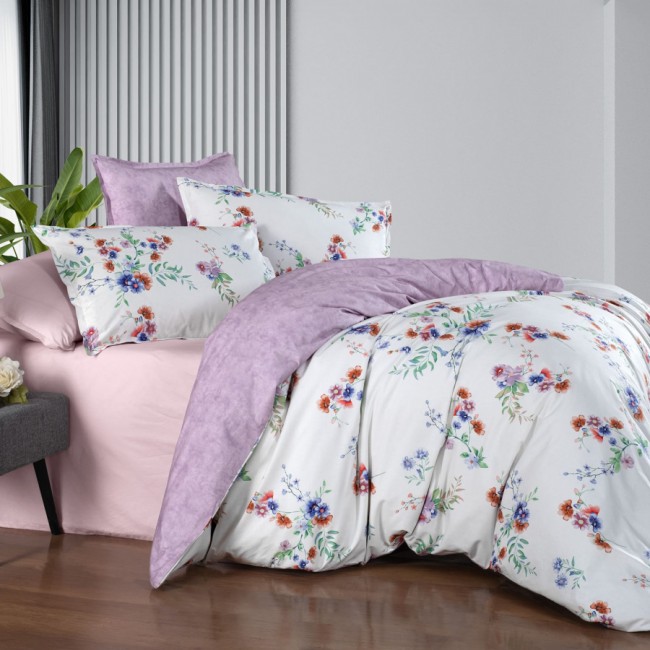 Постельное белье "Sarev Bazaar" ранфорс 1,5 спальн. N376 HELEN v1/Multi