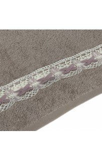 Полотенеце Карвен 70*140 1шт.махра с кружевом H 7004 NATURELLA (Акция)